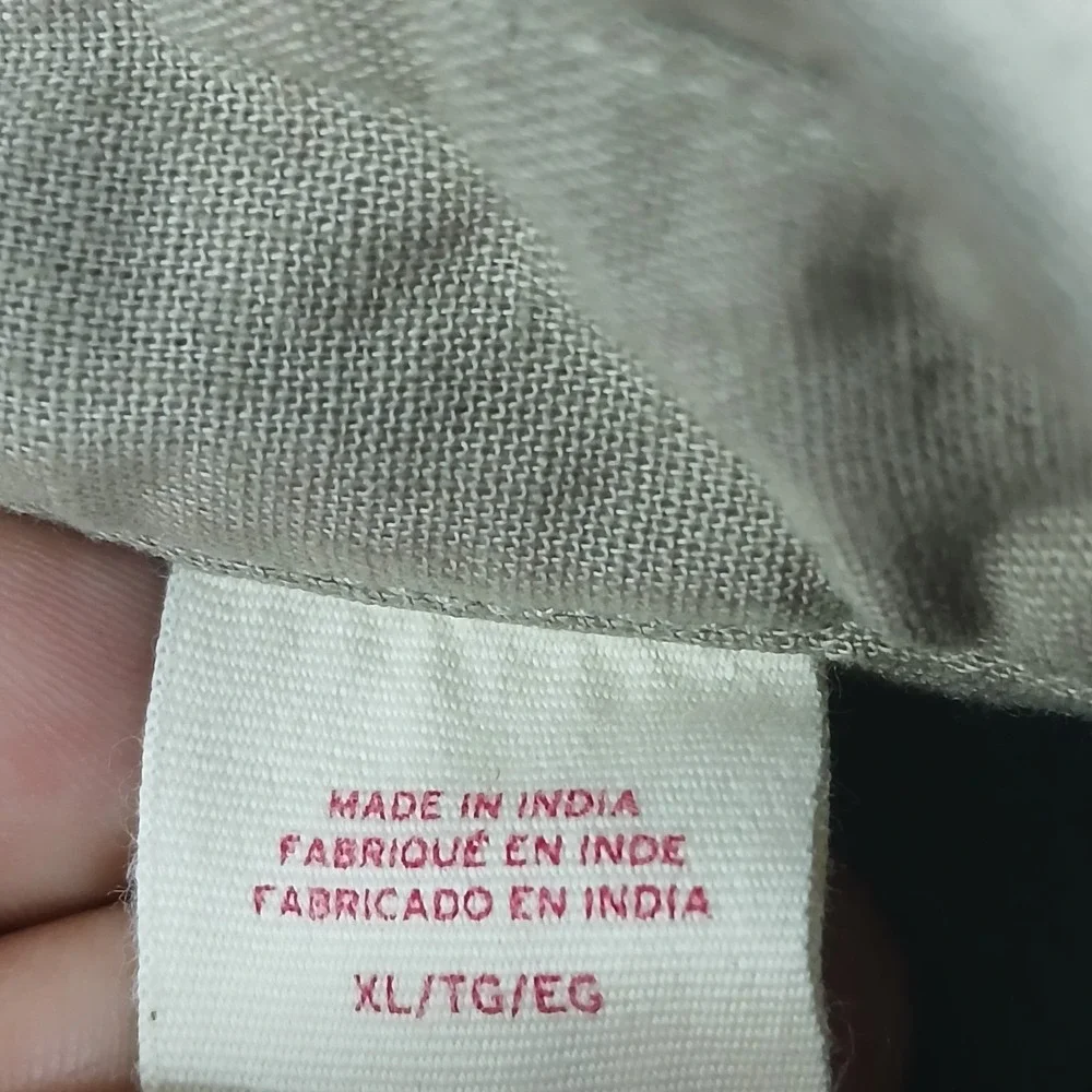 Levis XL Mens Shirt Button Up Short Sleeve Linen Blend‎ FLAW 24x27